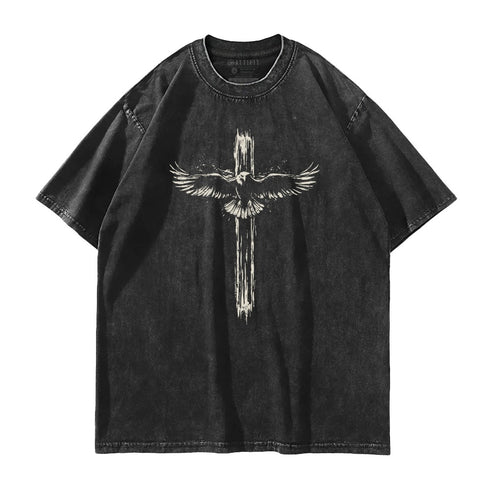 Men's Wings Like Eagles Washed T-Shirt